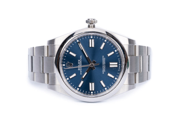 Rolex Oyster Perpetual 38mm Full Steel Blue Dial Ref 124300