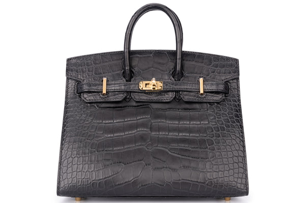 Hermès Birkin 20 Exotic Matte Alligator Noir GHW