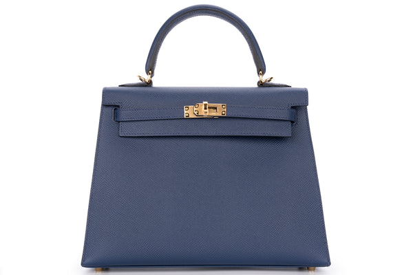 Hermès Kelly 25 Sellier Epsom Bleu Navy GHW