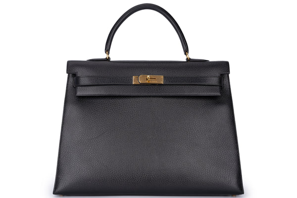 Hermès Kelly 35 Sellier Clemence Black GHW