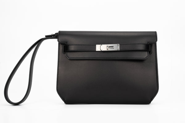 Hermès Kelly Depeches 25 Evercolor Black PHW