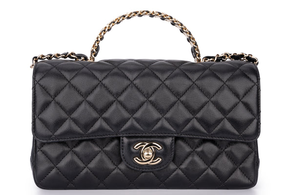 Chanel Flapbag With Handle Lambskin Black GHW