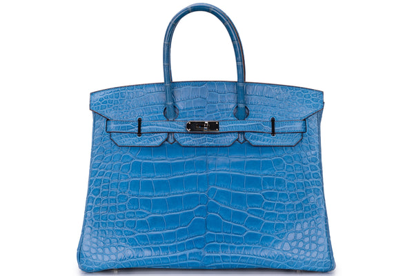 Hermès Birkin 35 Exotic Matte Alligator Mykonos PHW