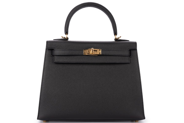 Hermès Kelly 25 Sellier Epsom Black GHW