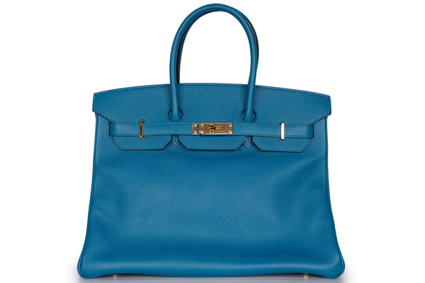 Hermès Birkin 35 Retourne Epsom Blue Izmir GHW