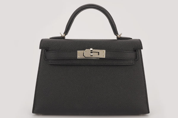 Hermès Mini Kelly Sellier Epsom Black/Noir PHW