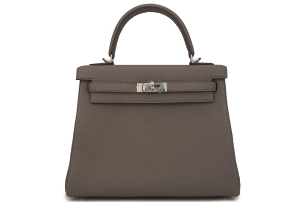 Hermès Kelly 25 Retourne Togo Gris Etain PHW