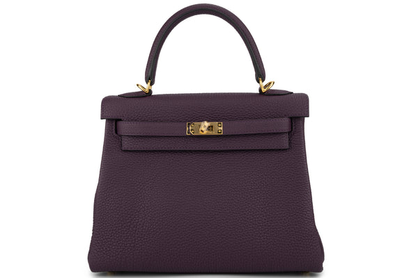 Hermès Kelly 25 Retourne Togo Cassis GHW