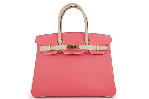 Hermès Birkin 30 Hss Epsom Craie/Azalee GHW