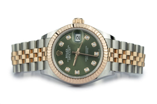 Rolex Lady-Datejust 28mm Green Diamond Dial Jubilee Bracelet | Ref 279171