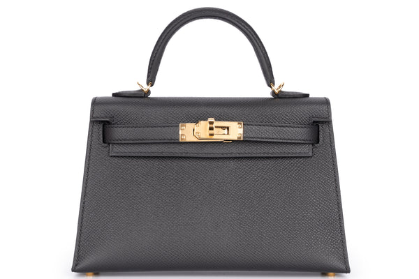 Hermès Mini Kelly Sellier Epsom Black GHW