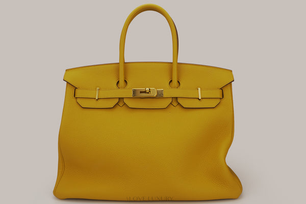 Hermès Birkin 35 Togo leather Jaune Ambre GHW 2018