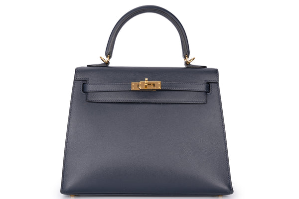 Hermès Kelly 25 Veau Togo Madame 2z Bleu Nuit GHW