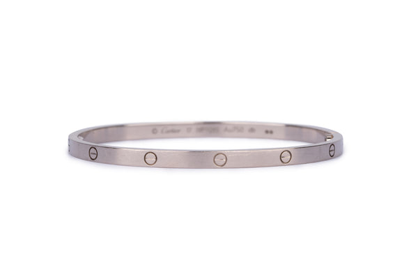 Cartier Love Classic White Gold Slim Bracelet 17