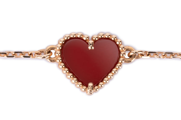 Van Cleef And Arpels Sweet Hearts Bracelet Carnelian Rose Gold