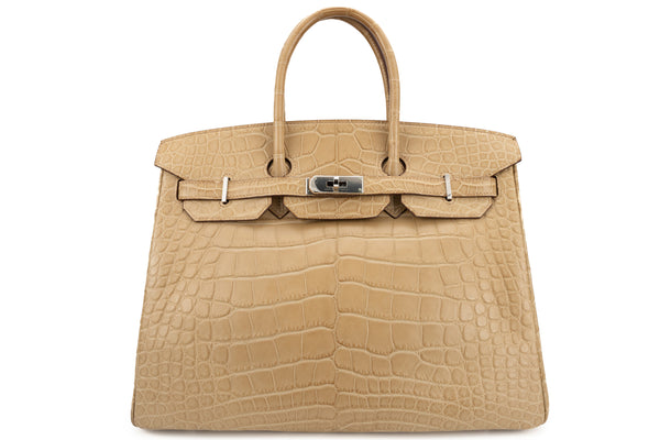 Hermès Birkin 35 Exotic Matte Alligator Poussiere PHW