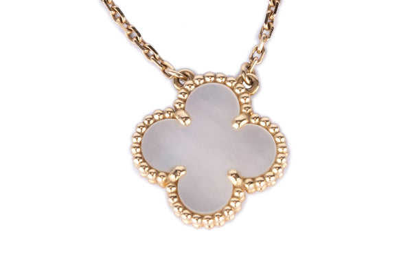 Van Cleef And Arpels Alhambra Vintage Pendant Mother Of Pearl Yellow Gold