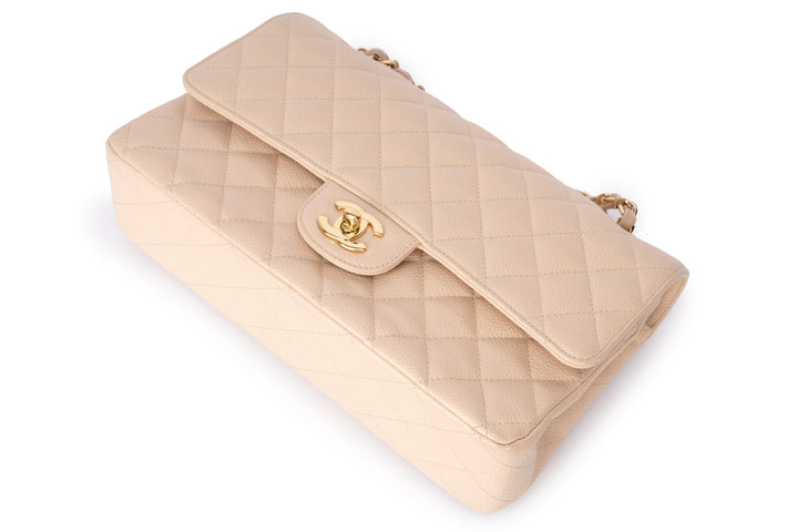 Chanel Med Classic Flap Caviar Beige GHW – Love Luxury Dubai