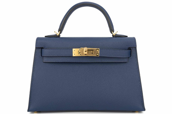 Hermès Mini Kelly Epsom Bleu Navy GHW