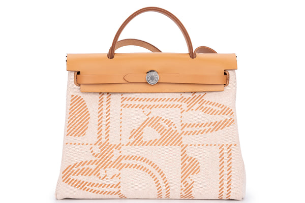 Hermès  Herbag 31 	Toile Relief Brides De Gala 			PHW