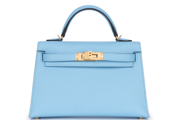 Hermès  Mini Kelly			Blue Celeste	GHW