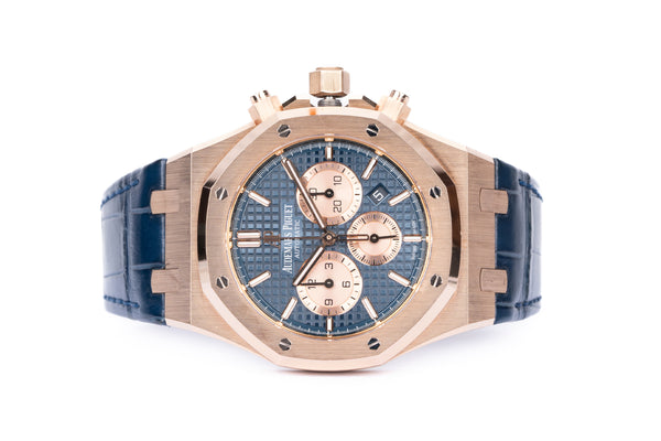 Audemars Piguet Royal Oak 	Ref: 26331OR.00.D315CR.01		Chronograph Rose Gold	Blue Dial