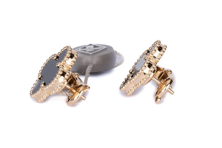 Black Onyx Earrings Van Cleef Earring Back Magic Alhambra Earrings