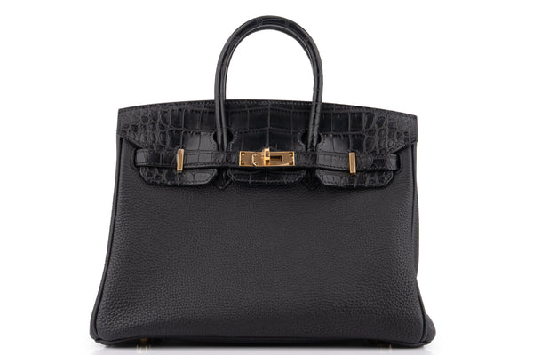 Hermès Birkin 25	Croc Touch	Togo	Noir	GHW