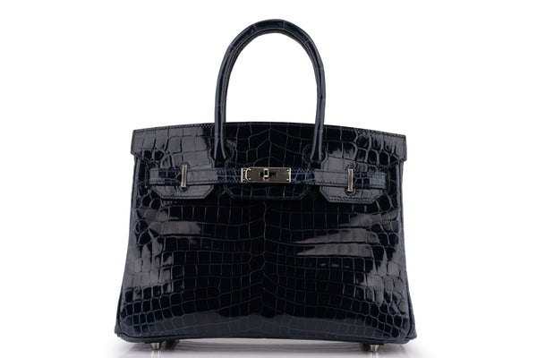Hermès Birkin 30 		Croc Niloticus	Bleu Baltique	PHW