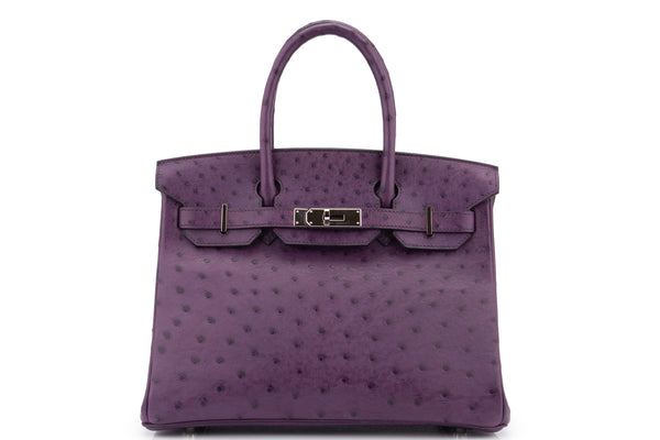 Hermès  Birkin 30		Ostrich	Violine	PHW
