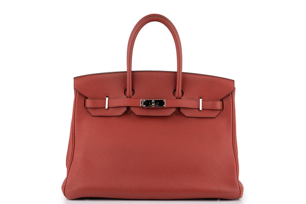Hermès Birkin 35 		Clemence	Rouge Venitien	PHW