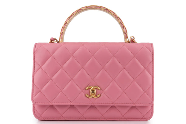 Chanel Quilted Top Handle WOC	Lambskin	Pink	GHW