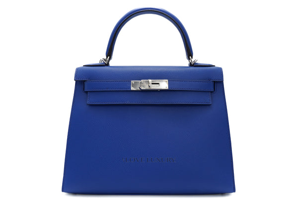 Hermès Kelly 28 Sellier Epsom Royal Blue PHW