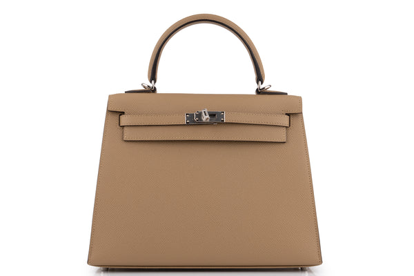 Hermès Kelly 25		Epsom	Poussier 	PHW