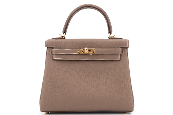Hermès Kelly 25	Retourne	Togo	Etoupe	GHW