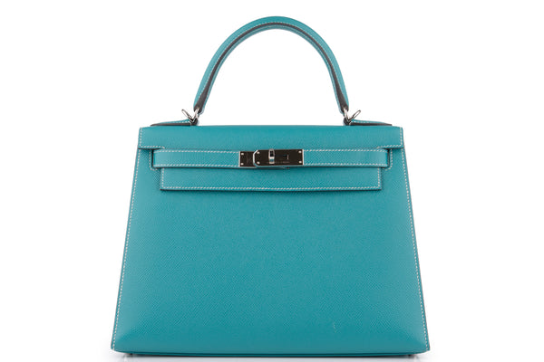 Hermès Kelly 28	HSS	Epsom	Blue Paon Verso Gris Perle	PHW