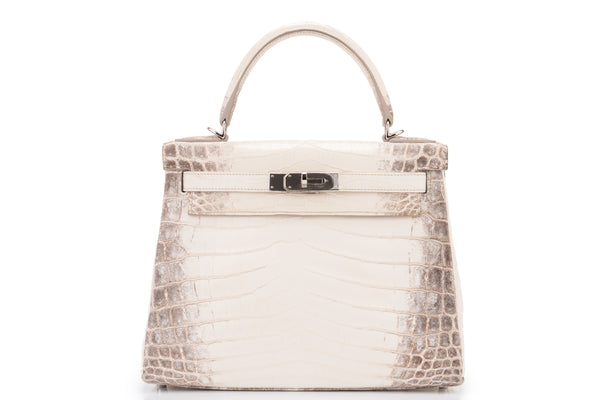 Hermès Kelly 28	Retourne	 Blanc Crocodile Niloticus	Himalaya	PHW
