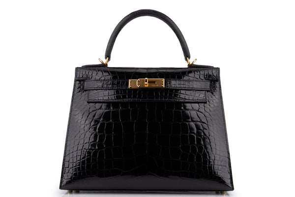 Hermès Kelly 28		Shiny Alligator Mississippiensis	Noir	GHW