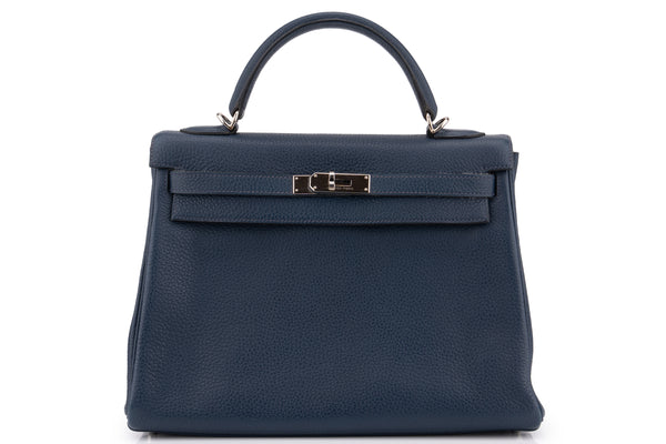 Hermès Kelly 32	Retourne	Togo	Bleu Sapphire	PHW
