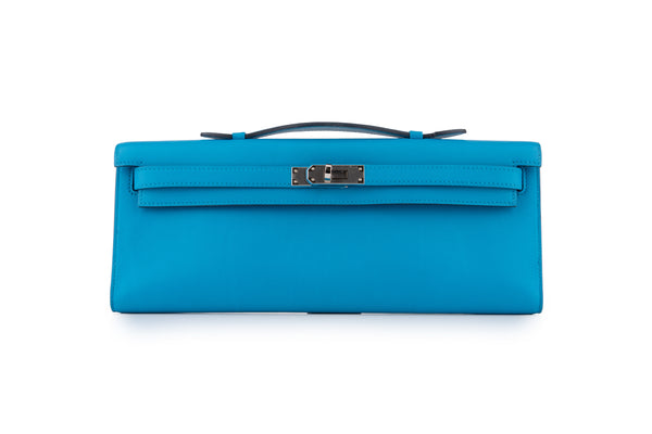 Hermès Kelly Cut Swift Bleu Frida PHW