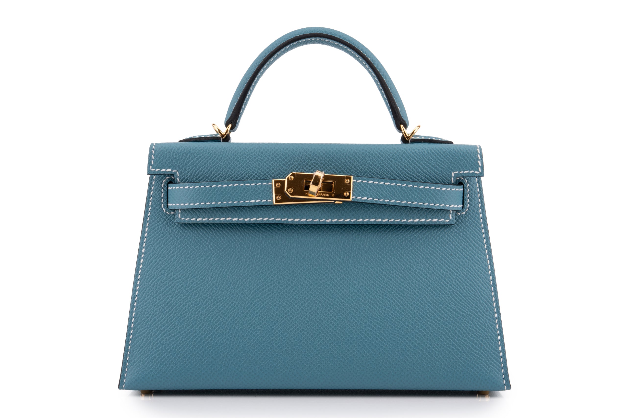Hermès Mini Kelly Epsom Blue Jean GHW – Love Luxury Dubai