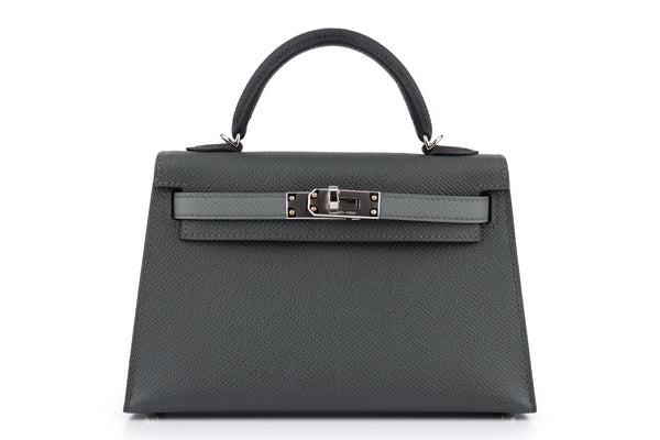 Hermès  Mini Kelly		Epsom Tri Colour	Noir/vert Mangrove/Vert Amande	PHW