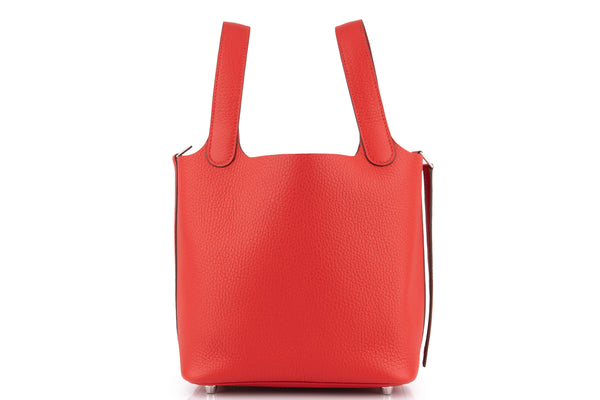 Hermès Picotin 18		Clemence	Rouge Radieux	PHW