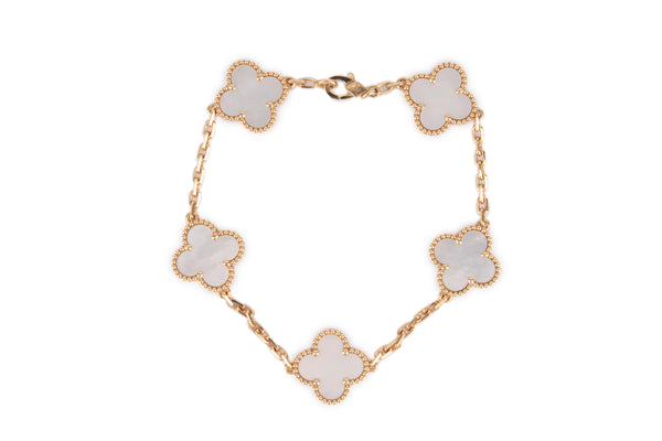 Van Cleef Vintage Alhambra Bracelet	5 Motifs Mop	Gold