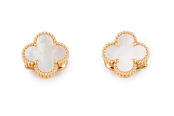 Van Cleef And Arpels Vintage Alhambra Earing	Mop	Gold