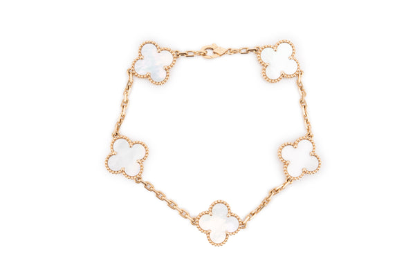 Vintage Alhambra Bracelet	5motif	MOP	Yellow Gold